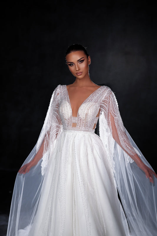 Divine A-Line Long Sleeve Wedding Dress